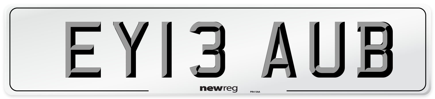 EY13 AUB Number Plate from New Reg